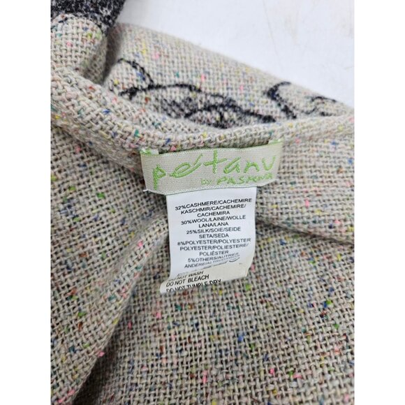 Anthropologie Petanu Floral Applique Kimono One Size Cashmere Wool Silk Sweater - Picture 5 of 7